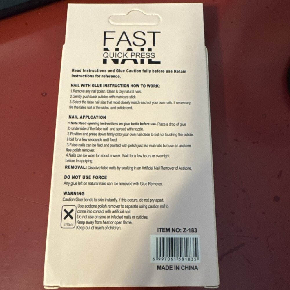 Fast Nail One Minute Press‑On Nail Tips w Glue Fast & Easy NEW - Picture 5 of 5